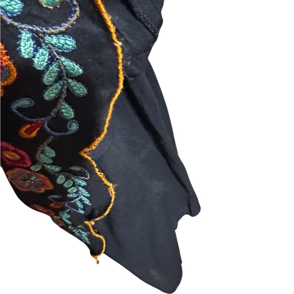 Lula Soul Navy Embroidered Boho Dress with Multicolor Floral Stitching - Picture 8 of 11